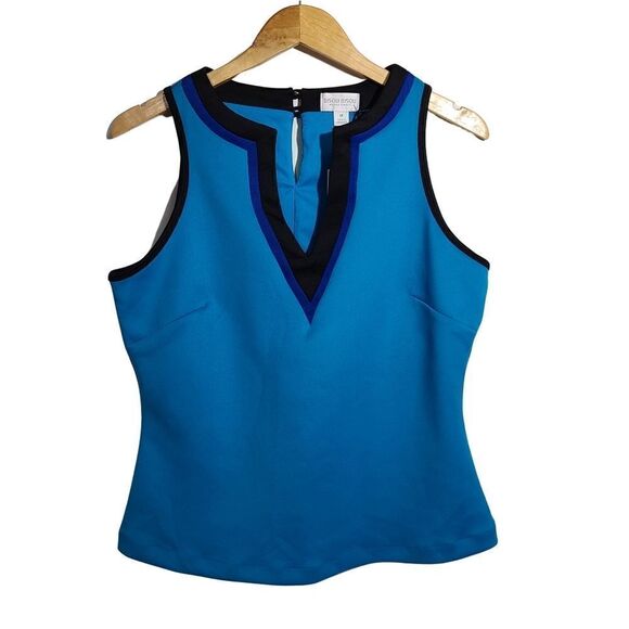 Bisou Michele Bohbot  Blue and Black Tank Top - Picture 2 of 8